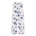 thumbnail image 7 of WTOBBY Women's Flowy Floral Wide Leg Pants with Adjustable High Waist Drawstring, Functional Pockets and Relaxed Casual Fit for Farmers Markets and Summer Festivities,Purple Pink 2XL, 7 of 7