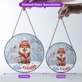 thumbnail image 5 of Hello Winter Pomeranian Smiling in Red Scarf Hat Welcome Christmas Stained Glass Suncatcher Pom Dog Lover Gifts Window Hanging Sign Decor - 00017, 5 of 5