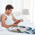 thumbnail image 5 of Sigee Watercolor Snake print Men's Pajama Pants Lounge Sleep Bottoms with Elastic Waistband and Pockets-Medium, 5 of 6