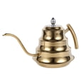 thumbnail image 2 of Bouilloire à Café Col de Cygne en Acier Inoxydable Doré 1,2l avec Design en Bambou - Résistant à la Rouille et à la Corrosion, Poignée Ergonomique Résistante à la Chaleur, Bouilloire de Précision Compatible avec Gaz, Électrique, 2 of 6