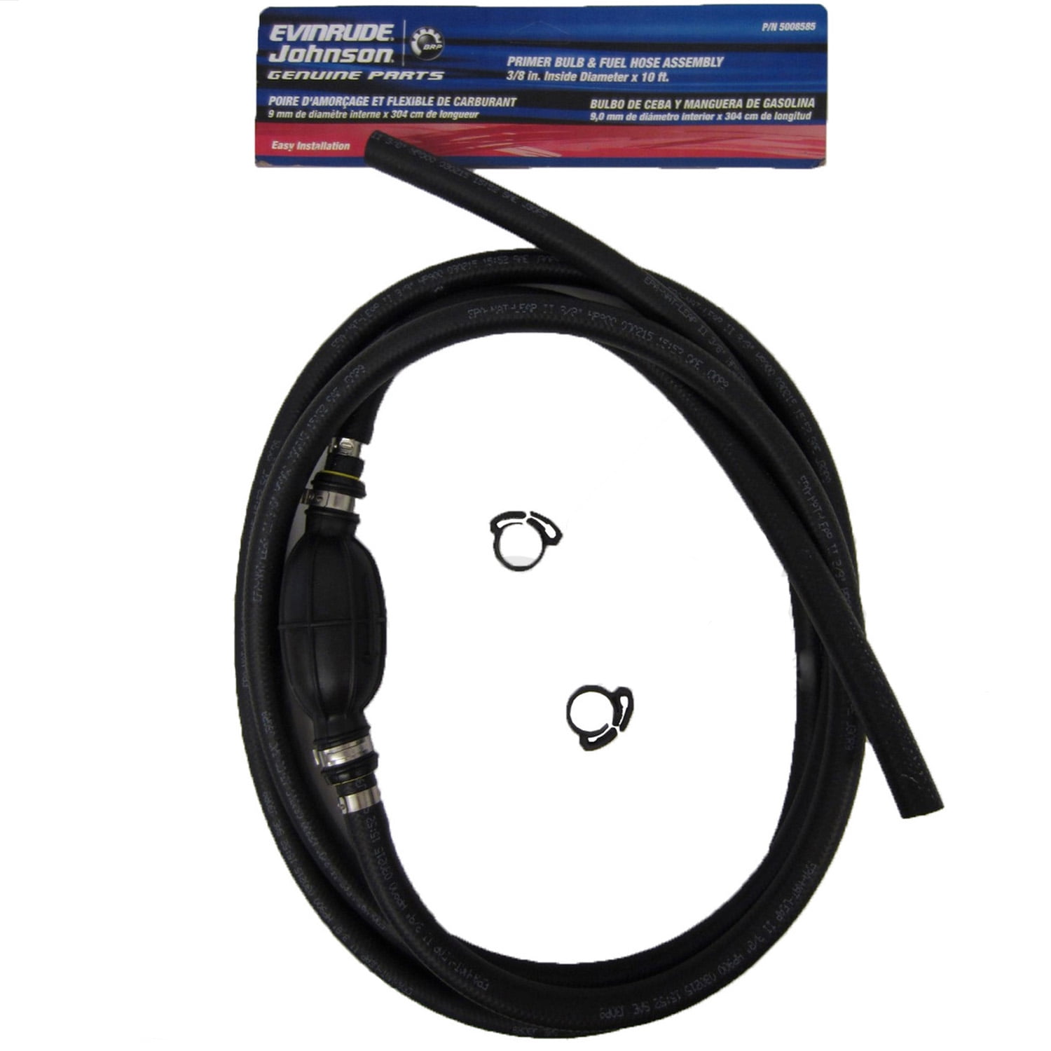 Johnson/Evinrude/OMC New OEM 10' x 3/8" HOSE & PRIMER BULB AY, FUEL