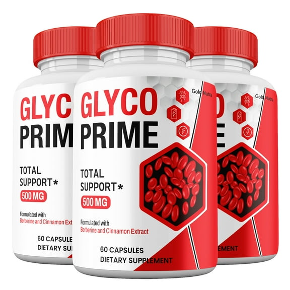 Glyco Prime Capsules, GlycoPrime Pills Blood Support Supplement Maximum Strength All Natural, 30 Day Supply (3 Pack)