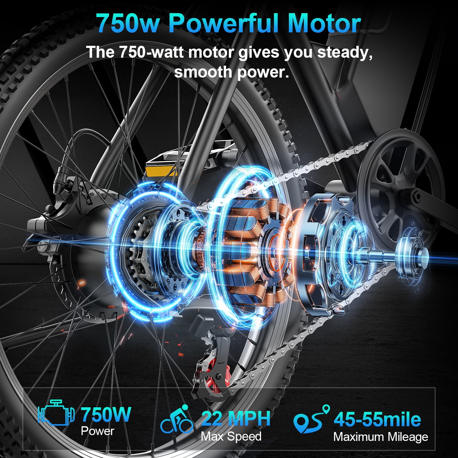 Electric Bike for Adults,1000W Motor Peak Ebike, 480Wh Removable Battery E Bike, Max 45Miles 25MPH, 26" Electric Mountain Bike, 7-Speed & Front Suspension, Electric Bicycle for Commute