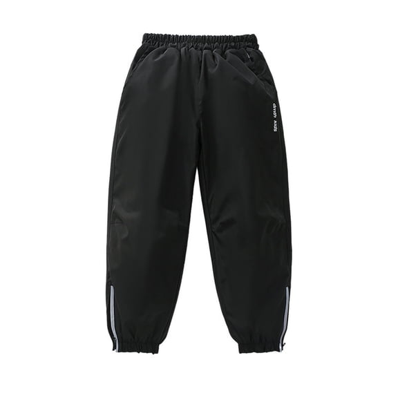 XUNKUSGA Boys' Pants 4-14 Years Waterproof Fleece Lined Boys Pants Casual Loose Pants for Toddlers Boys with Pockets Soft Comfortable Drawstring Snow Pants