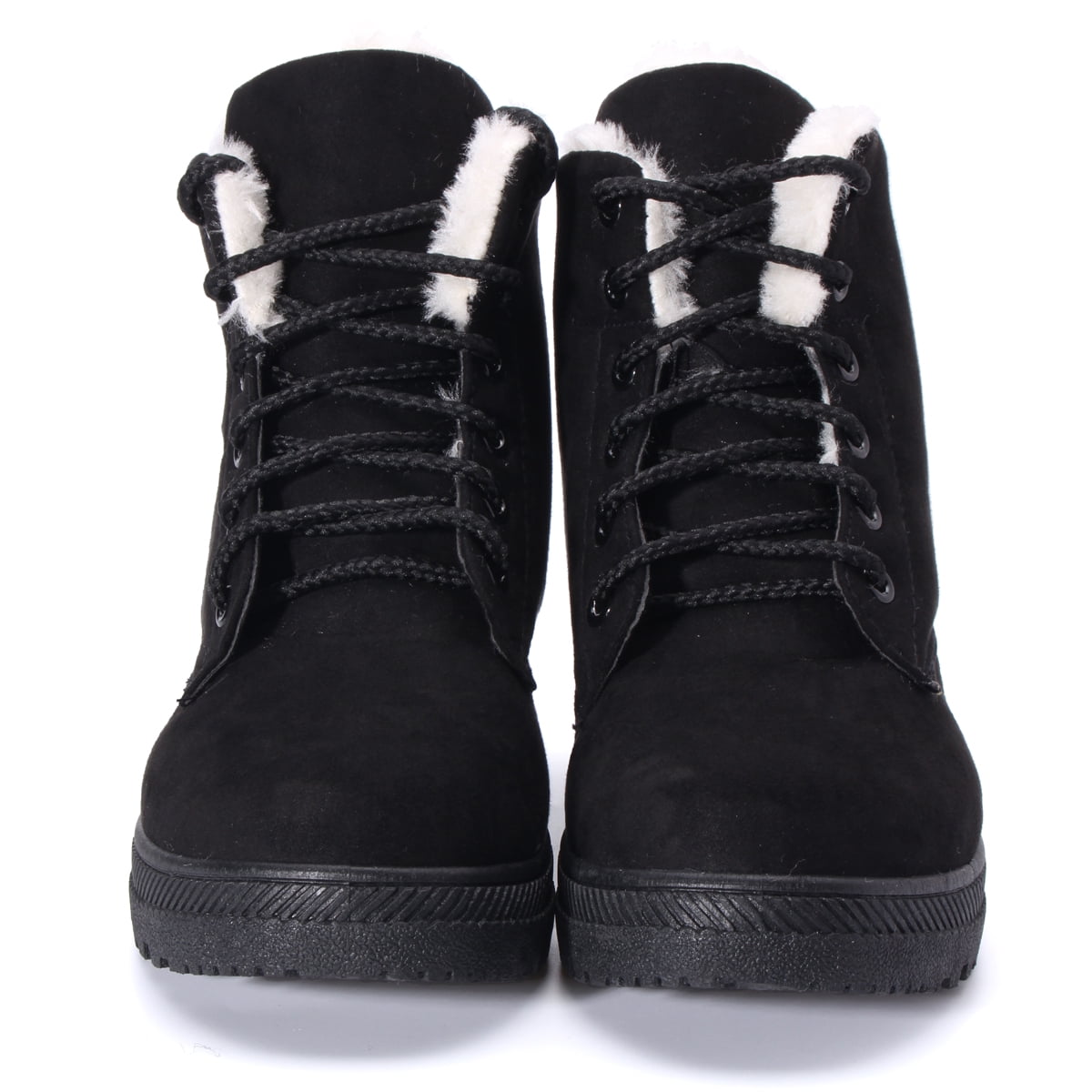 womens black lace up winter boots