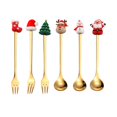 thumbnail image 2 of DOLITY Christmas Set Tasting Set Pastry Fork and Teaspoon Gold 6Pcs, 2 of 8