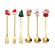 thumbnail image 2 of Juego de cucharas y tenedores navideños, cubiertos reutilizables, cucharas y tenedores de postre de acero inoxidable. Oro 6 piezas, 2 of 8