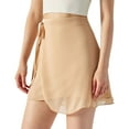 thumbnail image 6 of Women Sheer Dance Wrap Skirt with Adjustable Waist Ties Solid Color Ballet Shorts Skirt Over Scarf Dancewear for Leotard, 6 of 7