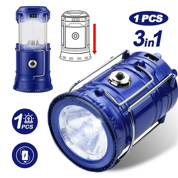 Camping Lantern Battery/Solar energy Powered Lights for Power Outages, Home Emergency, Camping, Hiking, Hurricane, A Must Have Camping Accessories, Portable & Lightweight, Batteries Included 1Pcs