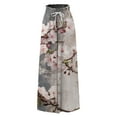 thumbnail image 3 of WTOBBY Women's Casual Flowy High Waisted Wide Leg Pants with Pockets Featuring Floral Print,Beach Trousers Perfect for Beach Activities, Poolside Lounging and Summer Waterfront Fun,White XL, 3 of 4