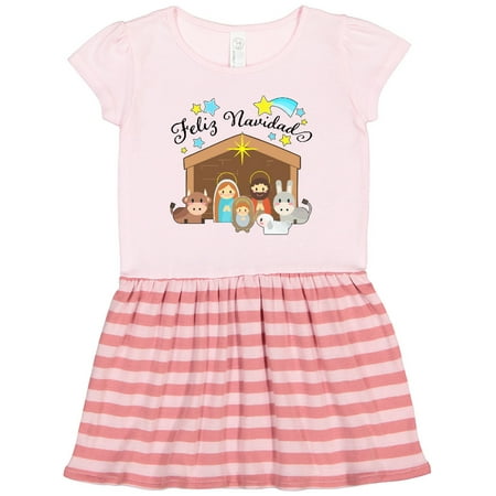 

Inktastic Feliz Navidad Cute Nativity Scene Gift Toddler Girl Dress