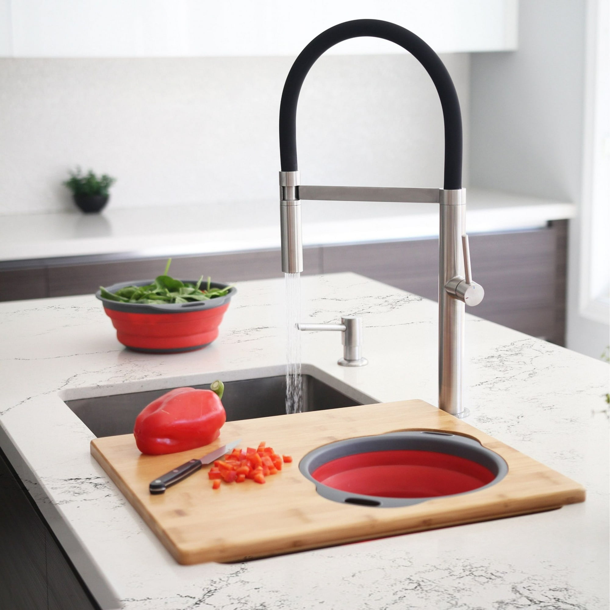 Over the Sink Large Cutting Board with Colander Set Walmart