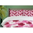 thumbnail image 4 of Ambesonne Floral Duvet Cover Sets, Blossom Common Mallow Flower, 2-Queen, Pink Raspberry White, 4 of 7