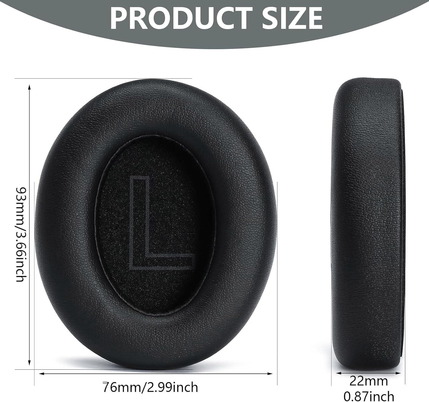 HRTGFD-Replacement Ear Pads Cushions for Anker Soundcore Life 2/Q20/Q20+/Q20I/Q20BT Headphones (Not fit Life 2 Neo) Ear Pads are Made of Protein Leather and high-Density Sound-isolating Sponge - Blac