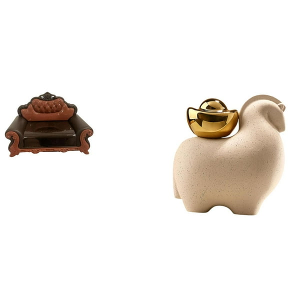 Sofá en miniatura para muñecas,Muebles de casa de muñecas,modelo de sofá europeo,decoración,Modelo de silla individual Mini Bench Chair sofá,Mini estatua de animal,Mini estatua de animal