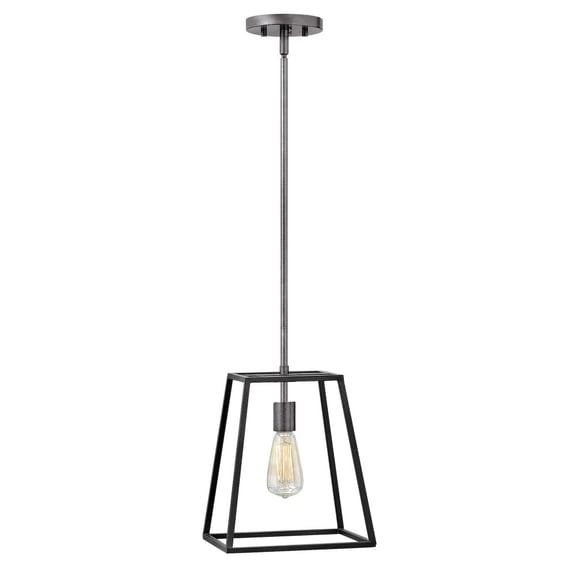 3351DZ Hinkley Lighting Fulton - 1 Light Large Open Frame Pendant in Transitional-Industrial Style - 10 Inches Wide by 12.5 Inches High-Aged Zinc