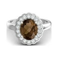 thumbnail image 1 of Bague Solitaire Femme en Argent Sterling 925 Forme Ronde 6mm Quartz Fumé, 1 of 3