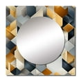 thumbnail image 2 of Designart "Dreamlike Hexagons in Soothing Grey III" 0 Square Mirror For Wall Decor - Large Grey Square Printed Wall Mirror Art - Square Modern Mirror - Wall Mounted Square Large Mirror, 2 of 5