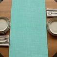 thumbnail image 5 of Turquoise Burlap Texture 48 Inch Table Runner, Farmhouse Vintage Aqua Farmhouse Dresser Scarf Cotton & Linen Tablerunner for Dining/Kitchen Island/Holiday Party Décor 13" x 48", 5 of 9