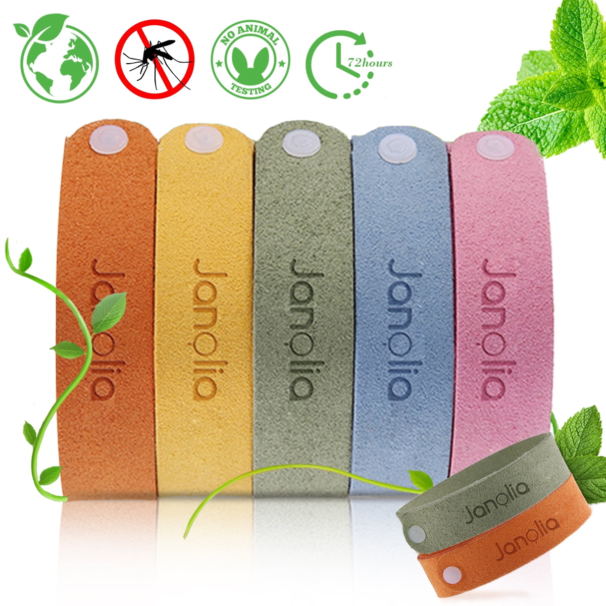 12Pack Mosquito Repellent Bracelet Band Natural Citronella Bracelet