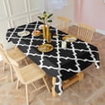 thumbnail image 3 of Black and White Geometric Lattice Pattern Rectangle Tablecloth 60"x102",Waterproof Polyester Rectangle Table Cloth, Wipeable Spillproof Polyester Tablecloth for Dining, Camping, Indoor and Outdoor, 3 of 5