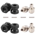 thumbnail image 2 of 4pcs 12mm Hex Wheel Hub Drive Adaptor 12mm Extension Combiner Coupler for 1/10 RC Car Crawler SCX10 D90,Black, 2 of 8