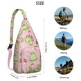 thumbnail image 3 of Nature Frog Print Shoulder Bag - Cute Cartoon Frog Sling Backpack for Women/Men (Flower & Plant Decoration, Casual Crossbody Daypack), 3 of 4