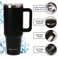thumbnail image 7 of AQUAPHILE Insulated Tumbler with Leak-proof Lid and Straw, 40 oz Insulated Stainless Steel Coffee Mug with Handle, Travel Coffee Mug，Black, 7 of 7