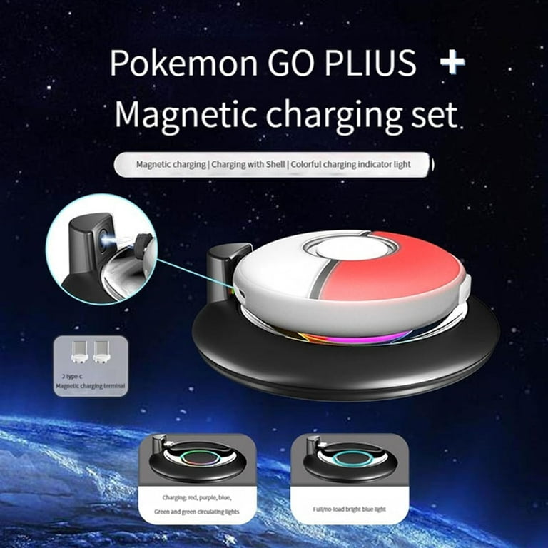 Charging Dock with RGB Light for Pokémon GO Plus +, Magnetic