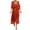 🔥 Orange, variant on Sentmoon Midi Wedding Guest Dresses Short Sleeve V Neck Spring Dresses 2026 Summer Solid Color Regular Fit Tie Stretchy Office Evening Dresses for Women for Beach and Vacation Black L