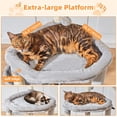 thumbnail image 2 of Cat Tree [/CM] Cat Tower for Indoor Cats Large Adult Cat Condo with Large Platform Hanging Basket Scratching Posts Pompoms Light MSW, 2 of 8