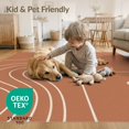 thumbnail image 4 of ODIKA 3'x5' Coral Red Minimal Curvature Design Washable Accent Rug Mid Century Modern Abstract Arch Pattern Pet Friendly, Non-Shedding Mat for Bedside, Nursery Room, 4 of 7