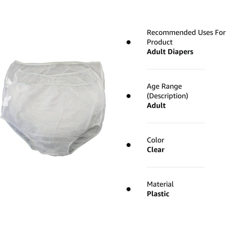 Waterproof Incontinence Underpants, Made of Soft Vinyl, Elastic Edges For  Secure Fit, Hand Washable, Set Of 3 - Size X-Large