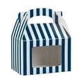 thumbnail image 4 of Restaurantware Gable Gift Boxes Pack of 100 Paper Treat Boxes 4 x 2.5 x 2.5 Inches With Window, Disposable Blue and White Containers, Freezer-safe, For Weddings or Birthdays, 4 of 10