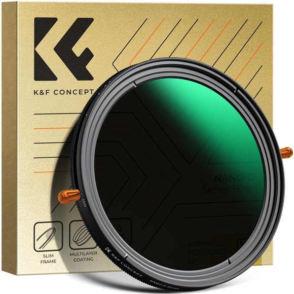 K&amp;F Concept 67mm Variable Fader ND2-32 ND Filter and CPL Circular Polarizing Lens Filter in 1 for Camera Lens Waterproof Neutral Density Polarizer Filter (Nano-D Series)