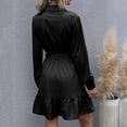 thumbnail image 4 of Vestido camisero de manga larga con solapa, vestido camisero informal con botones Vestido camisero informal con botones Vestido camisero Diseño de última generación, 4 of 6
