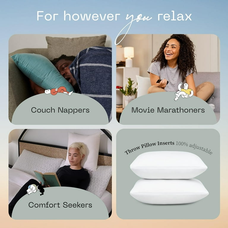 Coop Home Goods 18x18 Indoor Memory Foam Throw Pillow Inserts Com