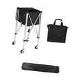 thumbnail image 4 of Carrito de bola de tenis con ruedas de rotación de 360 ​​ degree Compact de aleación de aluminio resistente Pleging Collector Trolley para la sala de juegos, 4 of 8