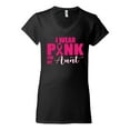 thumbnail image 2 of I Wear Pink for My Aunt Survivor Awareness Womens V-Neck Tee, Black, Medium, 2 of 3