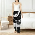 thumbnail image 4 of Fotbe Abstract Black White Swirls Pantalones de Pijama para Mujer, Pantalones de Dormir, Pantalones Pj con Cordón y Bolsillos-X-Large, 4 of 6