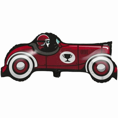 Vintage Race Car Shaped 34-inch Mylar Foil Balloon