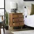 thumbnail image 3 of Kingfisher Lane Modern 3 Drawer Solid Wood Nightstand in Caramel, 3 of 13