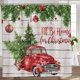 thumbnail image 3 of Cortinas de ducha navideñas con bolas navideñas coloridas y abeto rojo, juego de accesorios de baño retro de 183 x 183 cm, 3 of 7