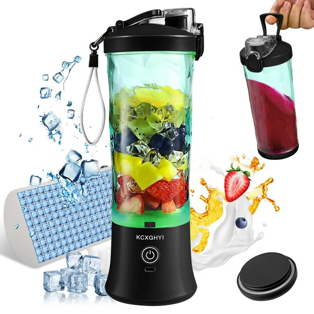 Licuadora portátil KCXGHYI 600 ml para batidos, zumos, negra