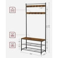 thumbnail image 2 of VASAGLE Entryway Coat Rack with Shoe Bench, Shoe Rack with Hall Tree, Rustic Brown and Black, 2 of 7