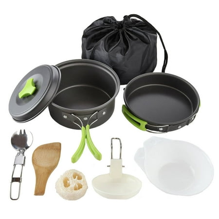

NUOLUX Camping Cooking Set Outdoor Pan Set Hiking Utensils Camp Frying Saucepan Stick Non Potskit Cookset Pans Cookware Pan