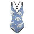 thumbnail image 5 of Cinnamoroll Women's One Piece Swimsuit Tummy Control V Neck Bathing Suits, 5 of 7