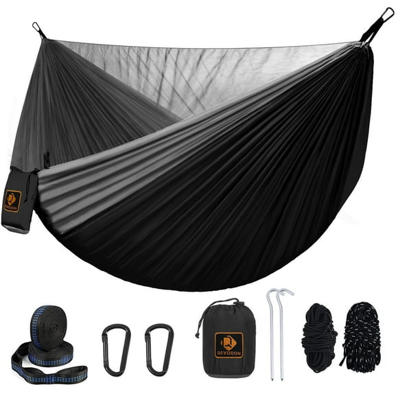 Hamaca de camping Qevooon, mosquitera de nailon, con correas de 3 m