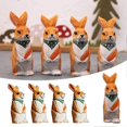 thumbnail image 4 of Wooden Rabbit Statue Bontique Wood Curving Rabbit Statue Handcrafted Gift Home Decor Figurine Office Decoration, 4 of 5