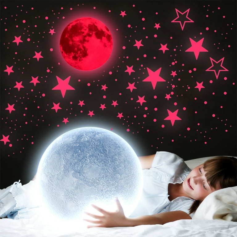 NKTIER 435Pcs Glow in The Dark Stars Wall Stickers Glowing Stars for  Ceiling Luminous Stars and Moon Wall Decals Fluorescent Star Ceiling  Stickers for